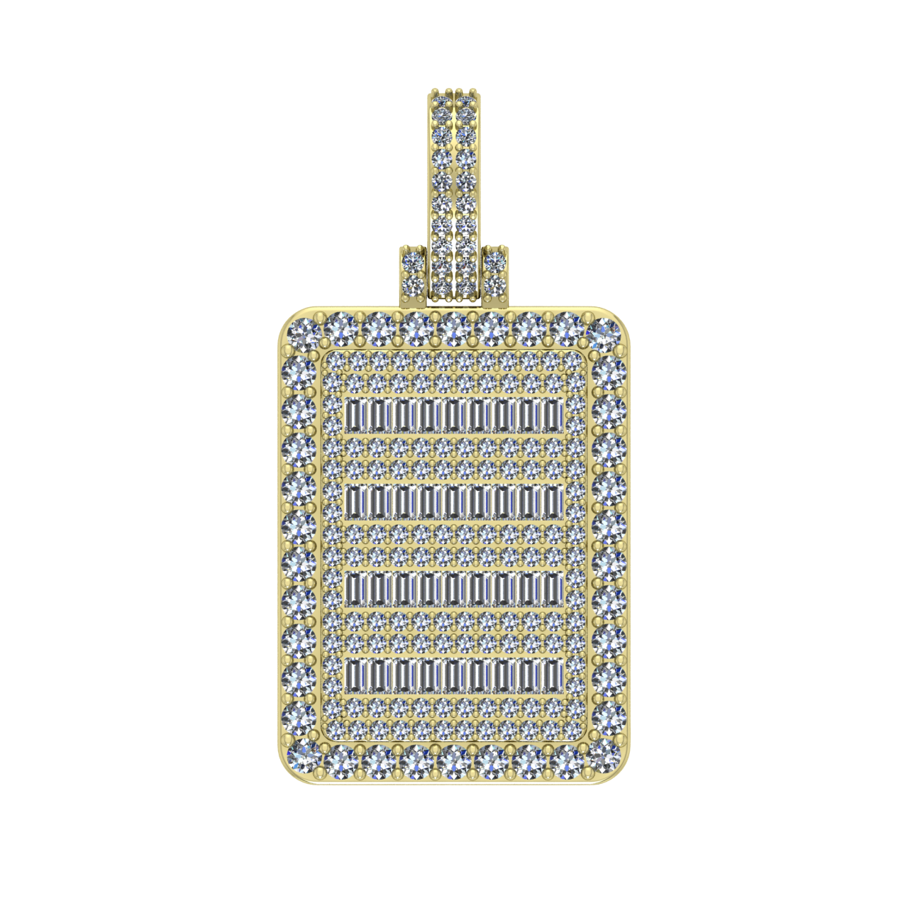 HIP-HOP DOG TAG DIAMONDS PENDANT